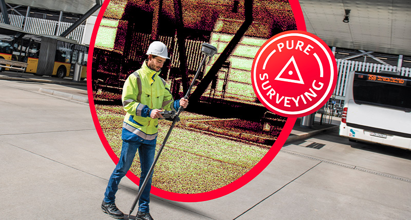 GS18 I surveying a busy built up area